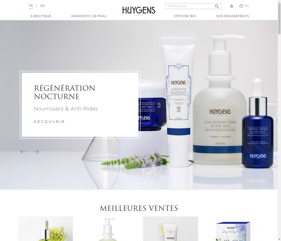 Site e-commerce Huygens sous PrestaShop