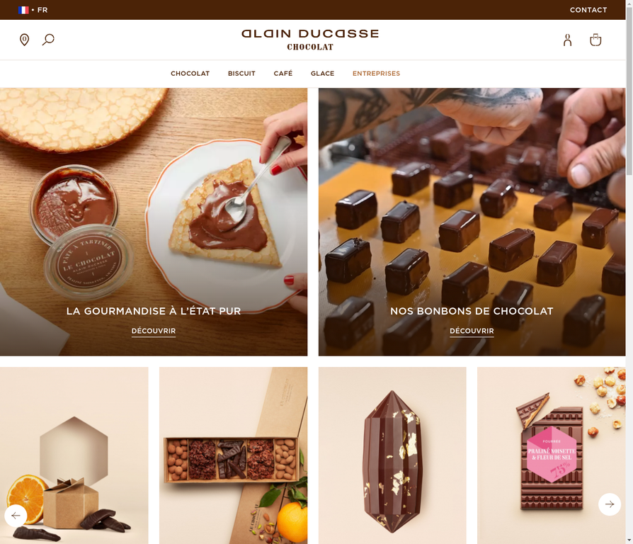 Site e-commerce Le Chocolat Alain Ducasse sous PrestaShop